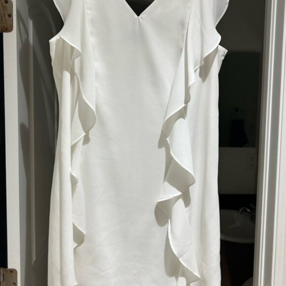 White Ruffle Mini Dress - Picture 2 of 2